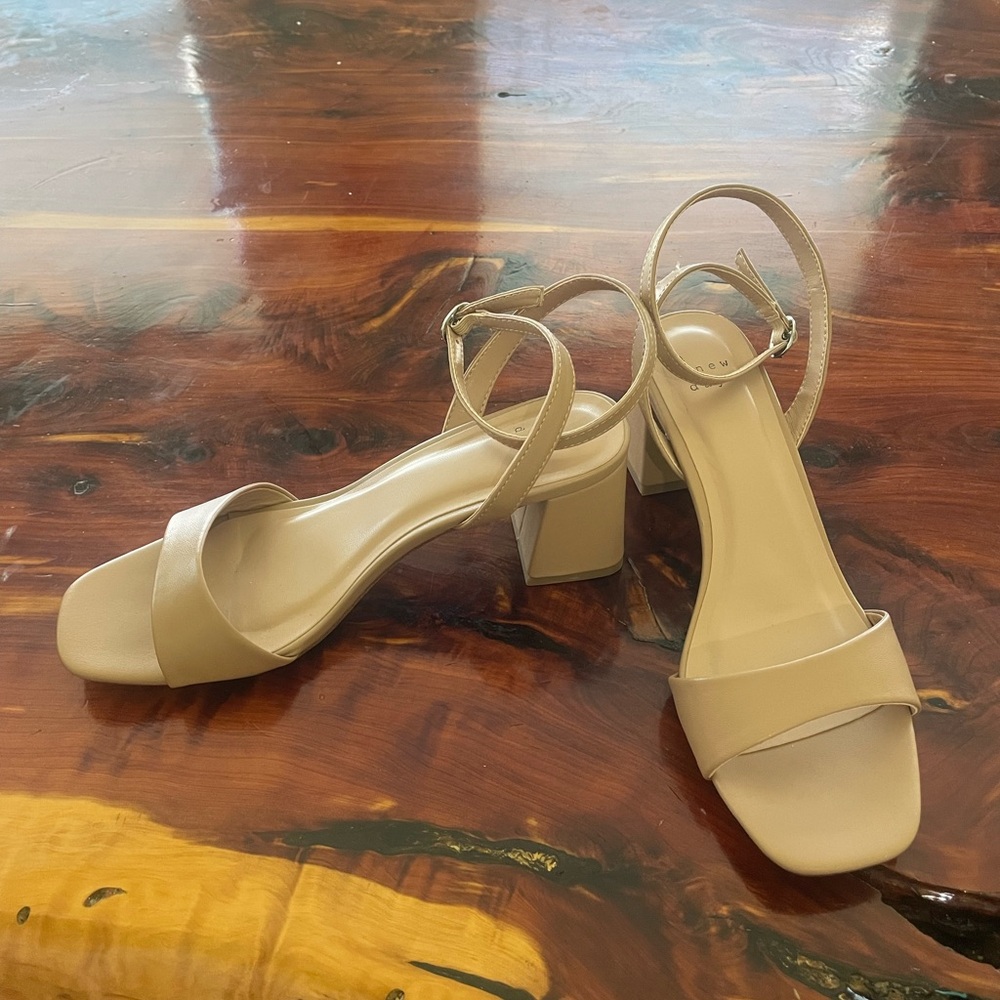 A New Day Beige Strap Heels